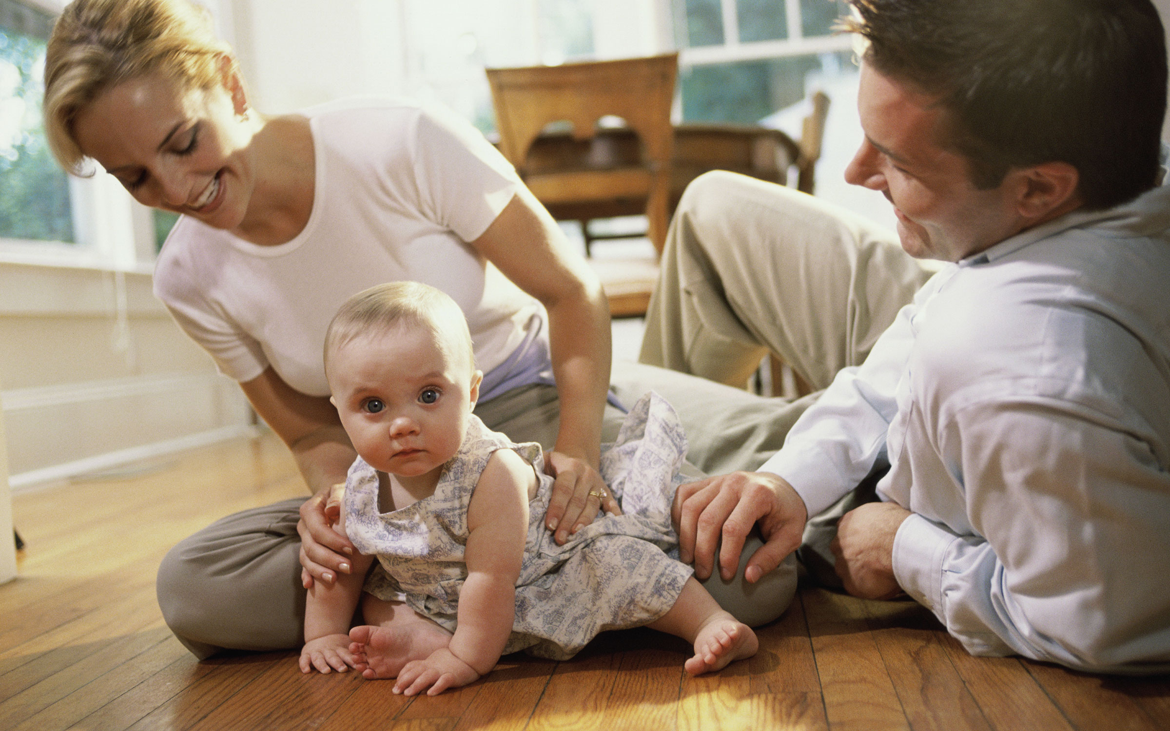 Family on warm radiant floor