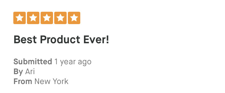 5-star review: Best Product Ever — Ari, New York