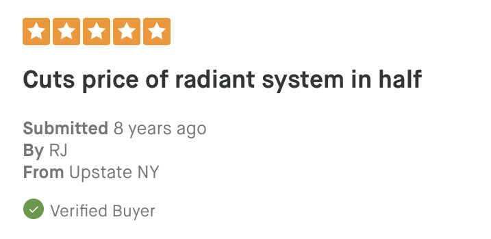 5-star review: Cuts price in half — RJ, Upstate NY